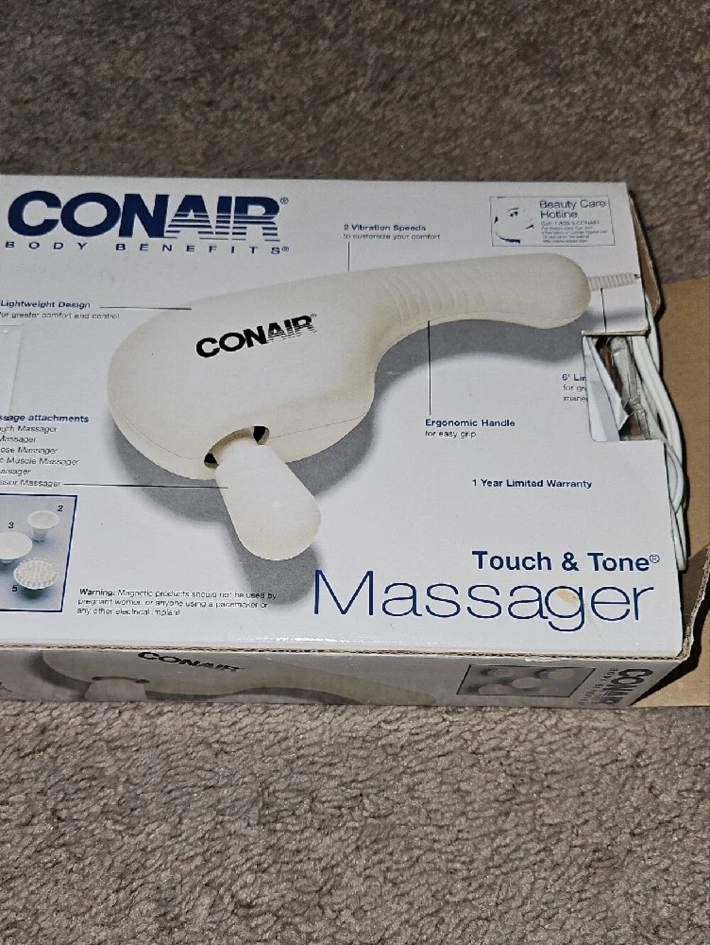 Conair Touch & Tone Handheld Massager — White